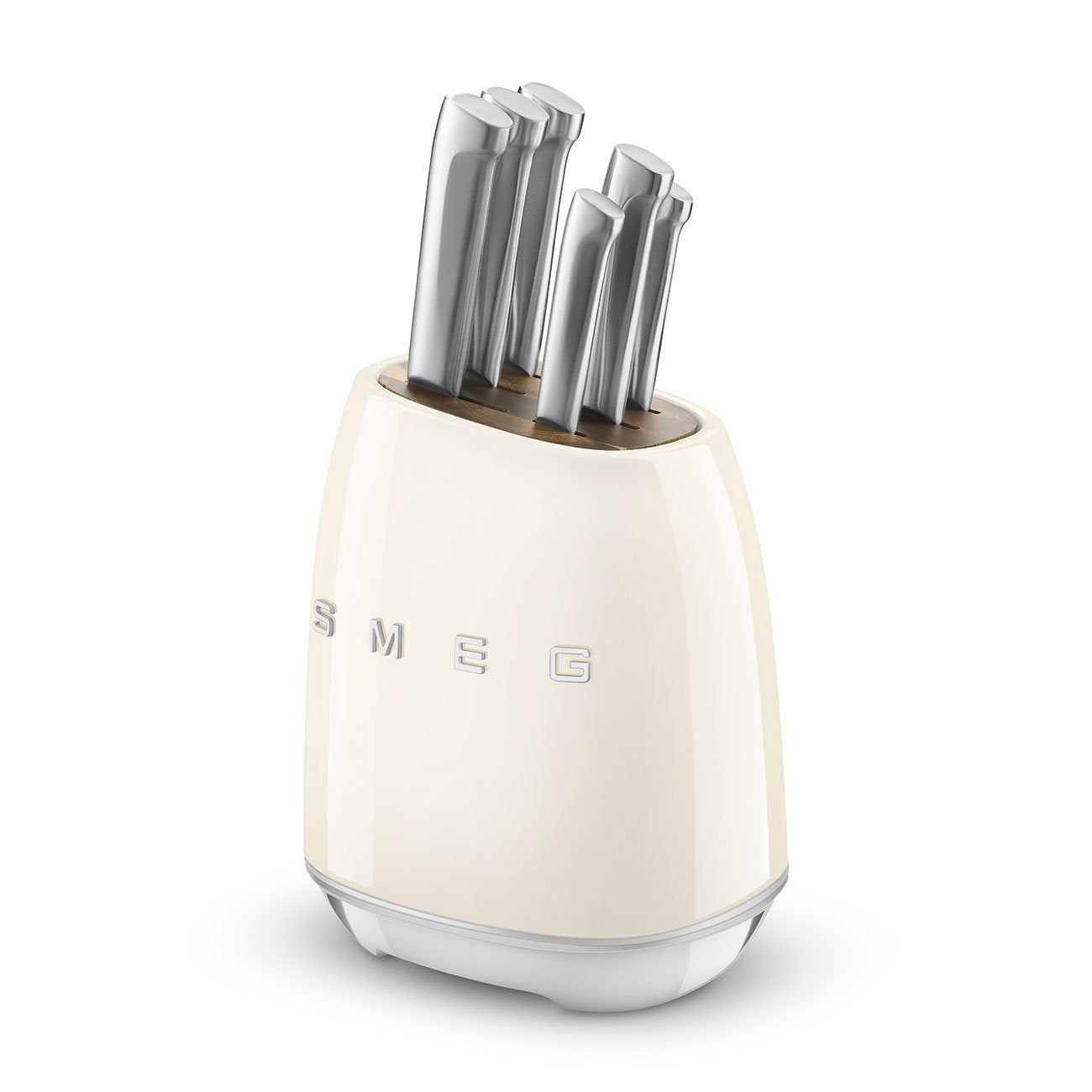 EAN 8017709344184 - Smeg KBSF02CR taco para cuchillos Bloque con ranuras para cuchillos Plástico, Acero inoxidable, Madera Cr imagen 3