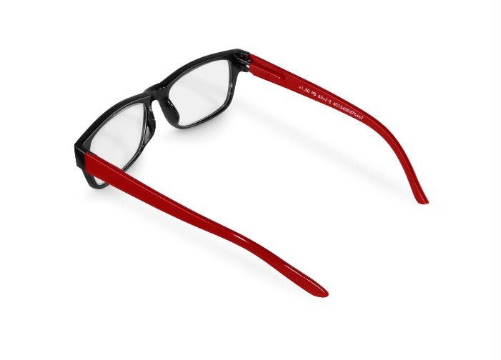 Hama Gafas De Lectura De +3.0 Dioptrias - Montura De Plastico Reciclado - Unisex - Negro Y Rojo