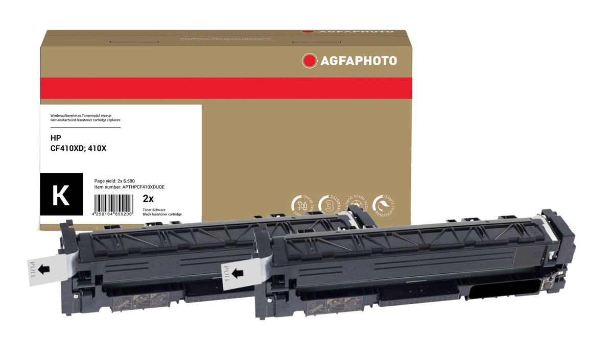 EAN 4250164855206 - AgfaPhoto APTHPCF410XDUOE cartucho de tóner 2 pieza(s) Compatible Negro imagen 1