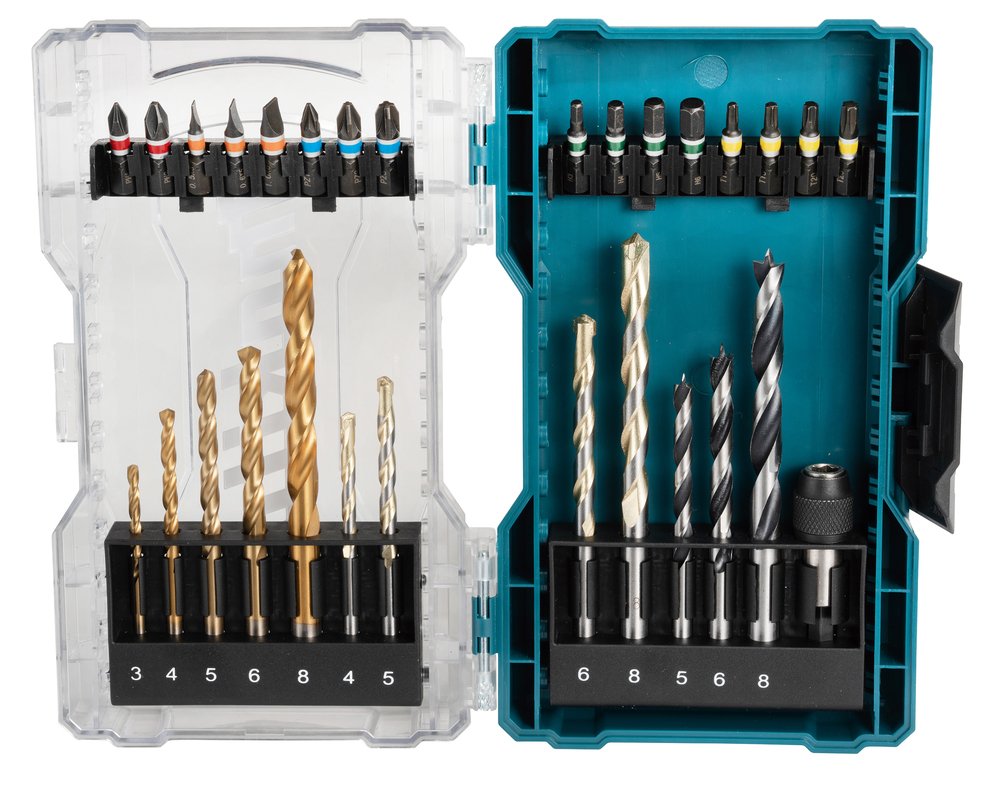 Juego De Brocas Y Brocas Makita E-07054, Caja Plegable De 29 Piezas Con Tapa Transparente E-07054