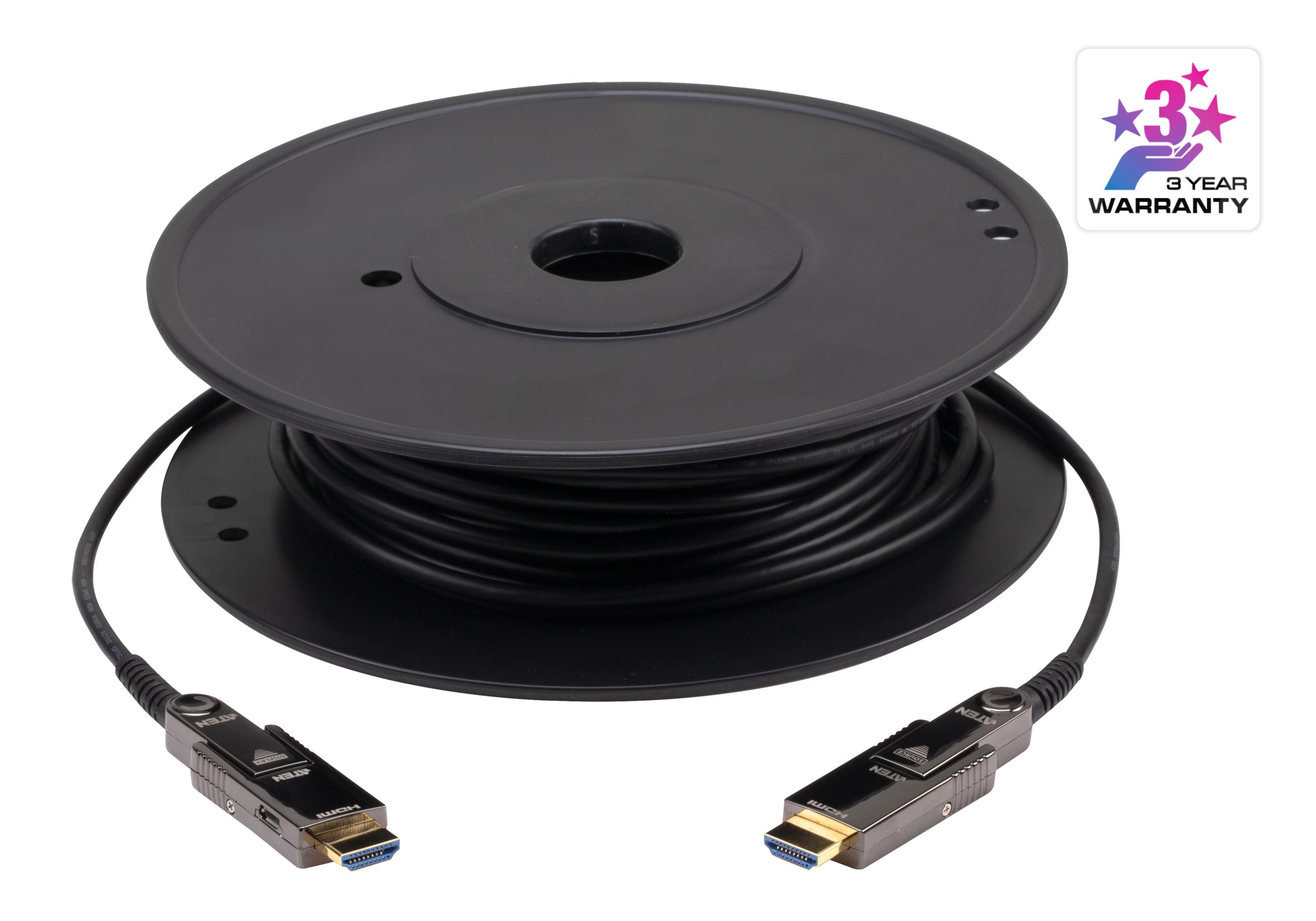 Cable Hdmi A-A 60 Metros Optico Activo 4k 60hz  18gbps Aten Cable Aoc Aten Conector Desmontable