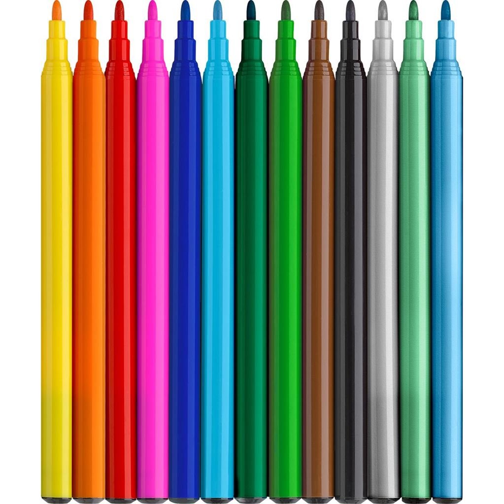 Faber-Castell Edicion Dinosaurios Pack De 13 Rotuladores De Colores - 10 Colores Clasicos + 3 Colores Metalizados -