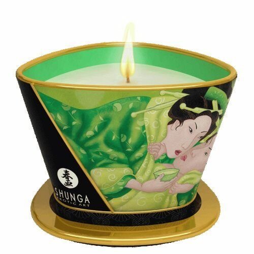 Shunga Vela De Masaje Verde Exótico