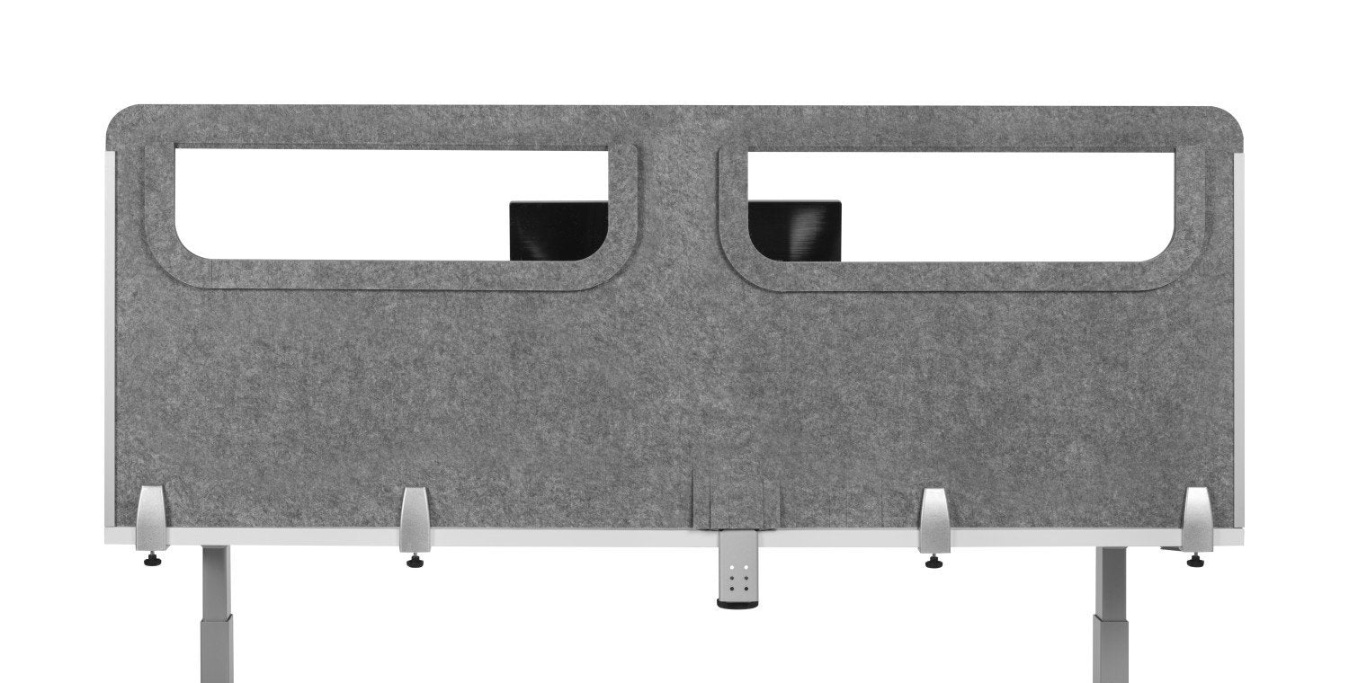 Tabique De Mesa Bakker Redondo Con Ventana Acrílica_respaldo Gris