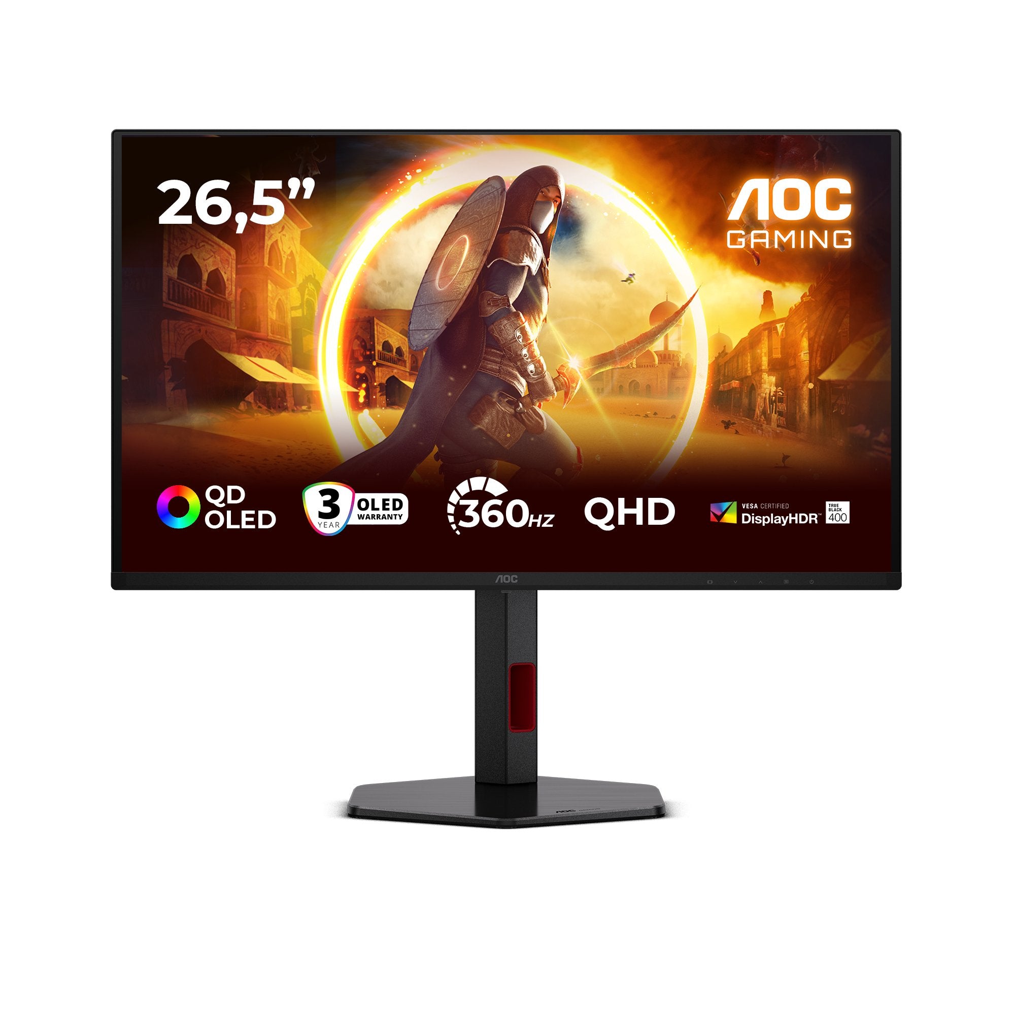 EAN 4038986183048 - AOC G4 Q27G4SDR pantalla para PC 67,3 cm (26.5") 2560 x 1440 Pixeles Quad HD QD-OLED Negro, Rojo imagen 1