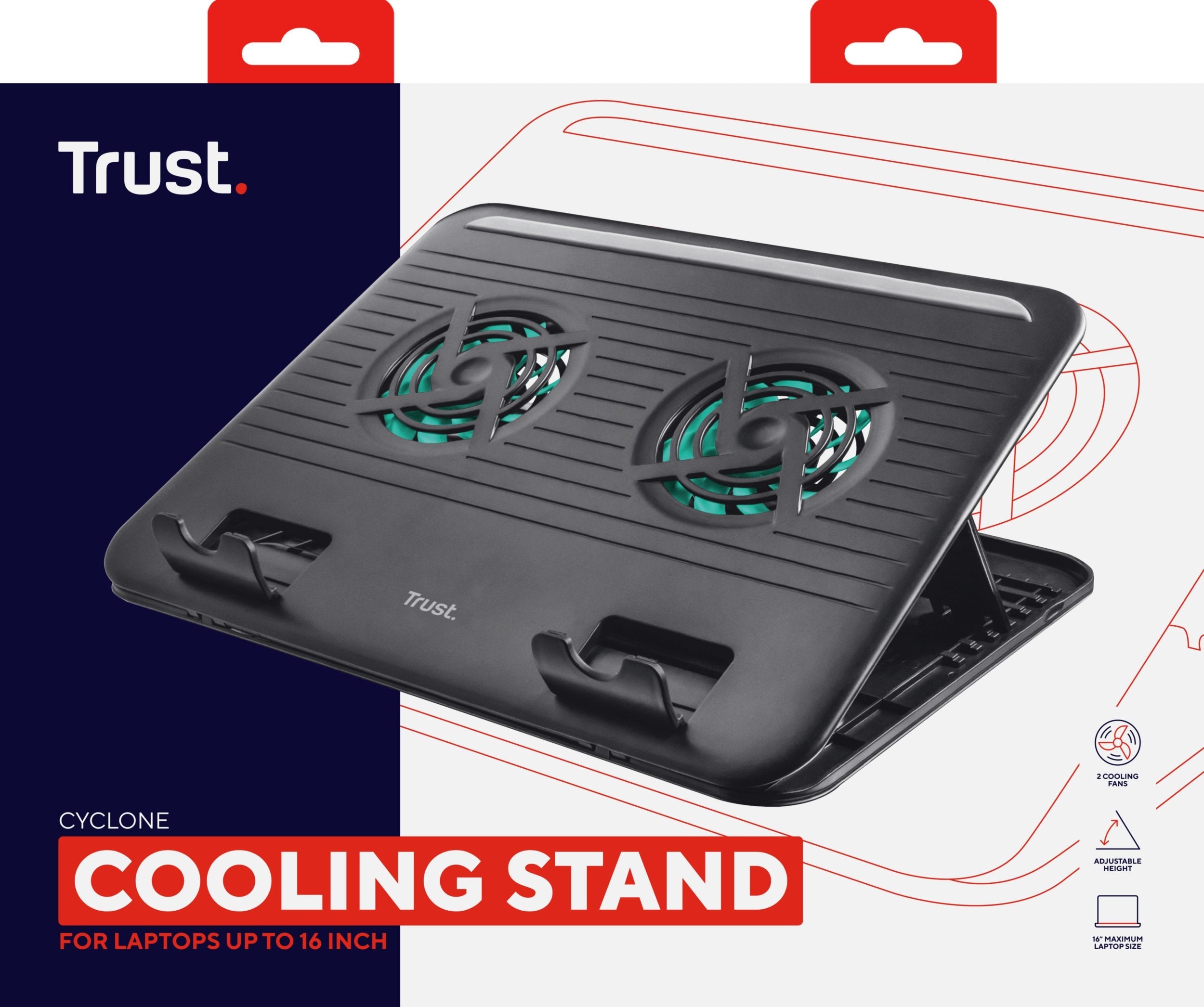 Soporte Refrigerante Trust Cyclone Para Portátiles Hasta 15.6'