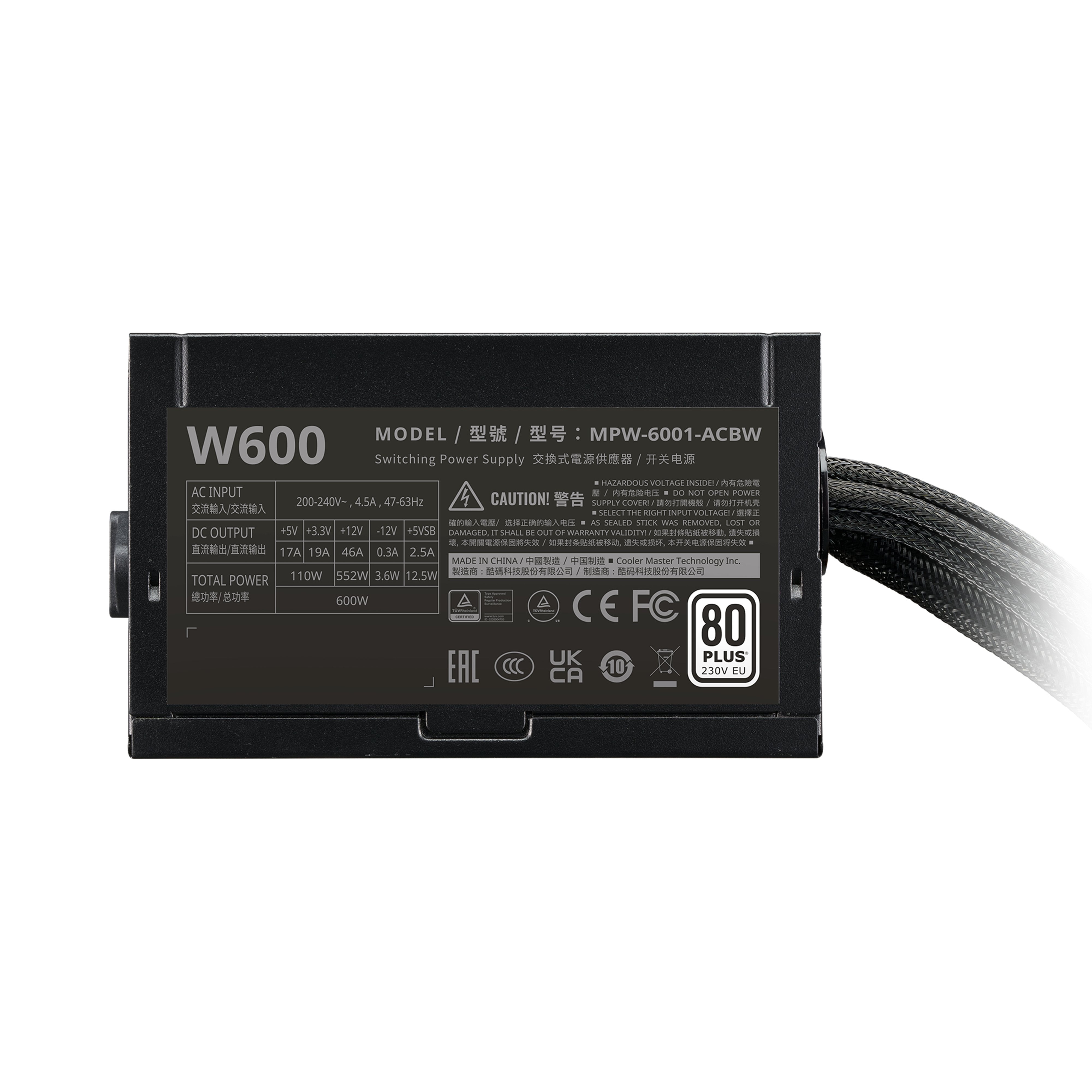 Fuente De Alimentación Cooler Master Elite Nex White 600 - 600 W 24-Pin Atx Atx Negro