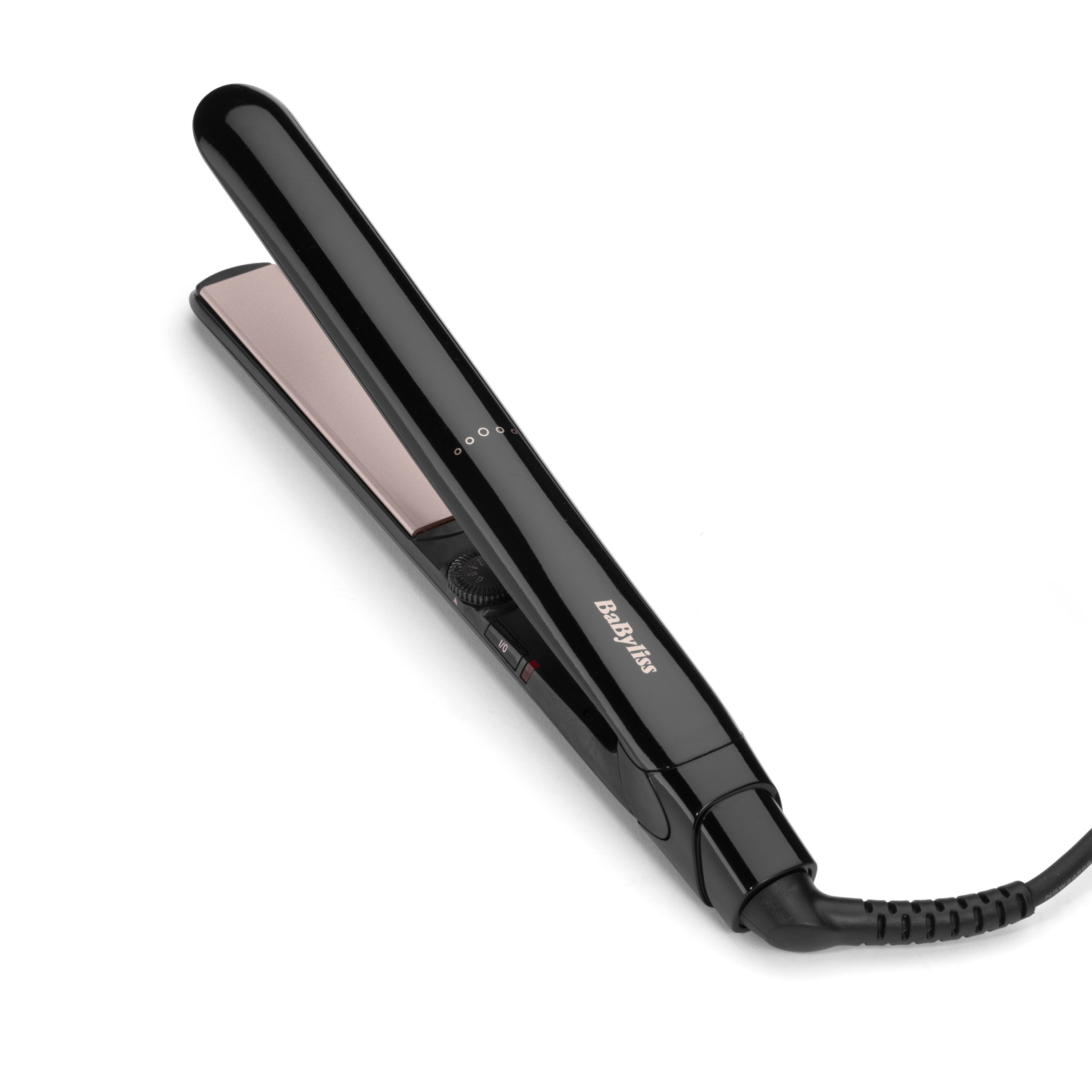 Plancha De Pelo Babyliss Smooth Control 235  Caliente Negro, Oro Rosado 3 M