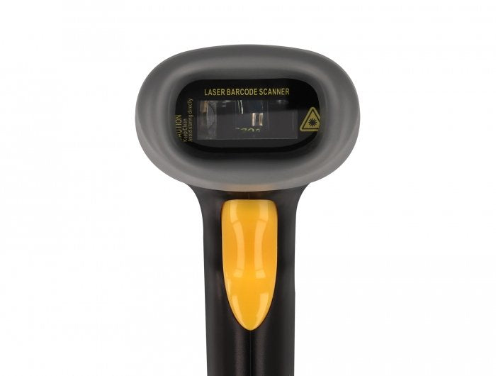 Delock Escáner De Código De Barras Usb 1d Con Cable De Conexión Y Soporte - Láser - Negro