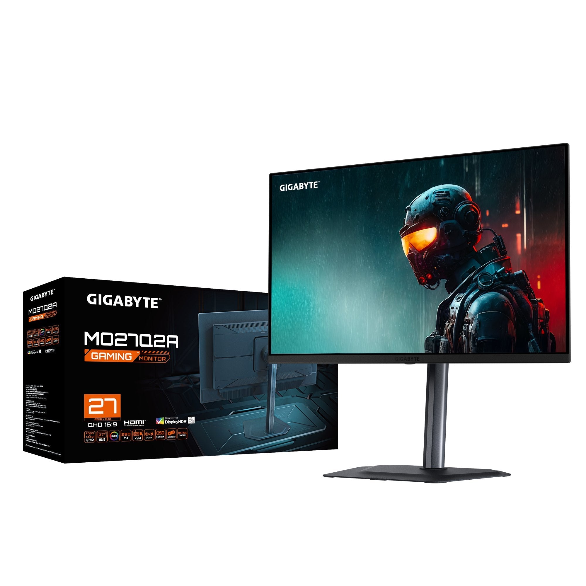 Gigabyte Mo27q2a Qd-Oled (68.6 Cm (27 Zoll), Negro/Gris, Qhd, Kvm, Freesync Premium Pro, G-Sync-Compatible, 280hz Panel) Mo27q2a Ek