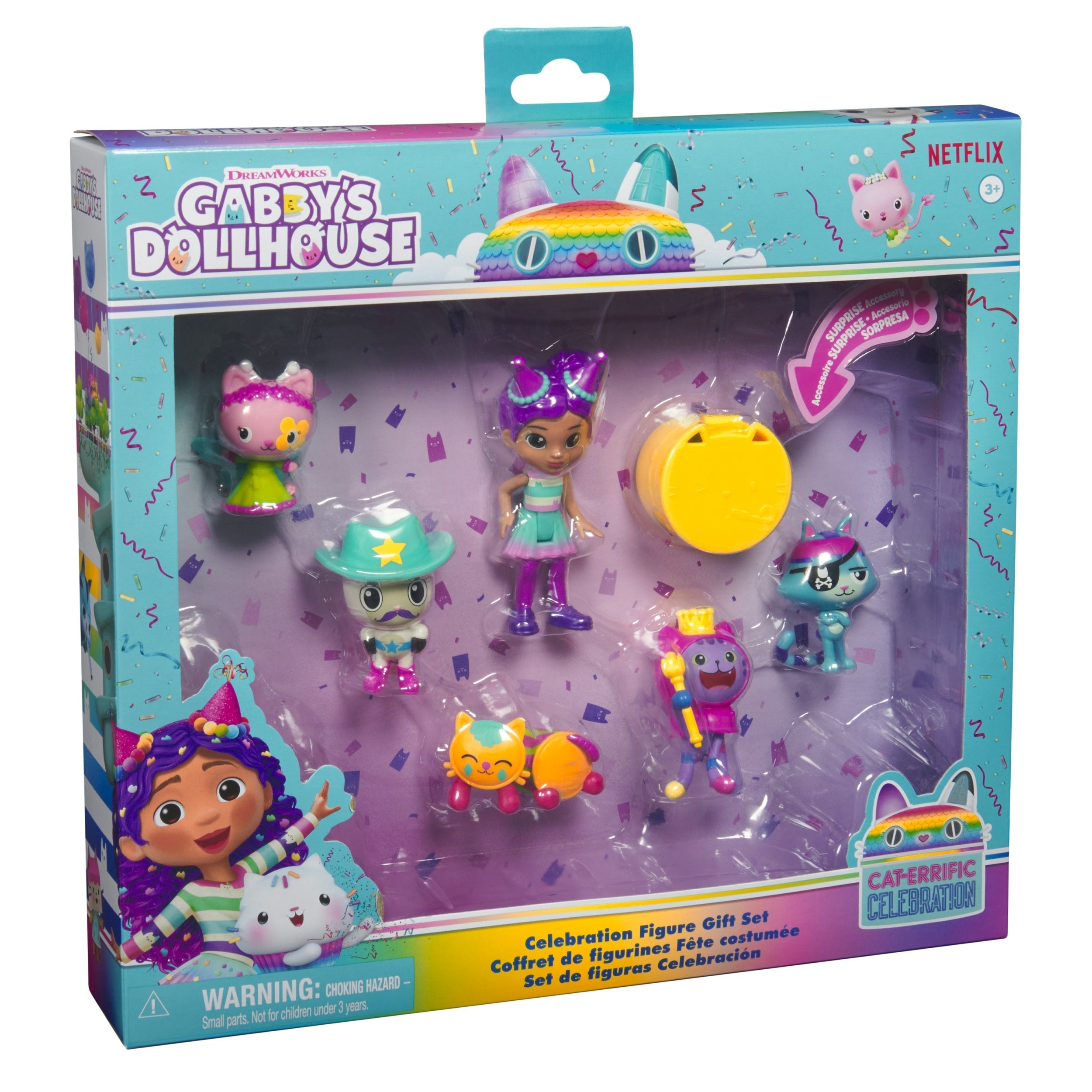 Casa De Muñecas De Spin Master Gabby: Set De Regalo Con Figuras De Fiesta, Figura De Juguete   6069603