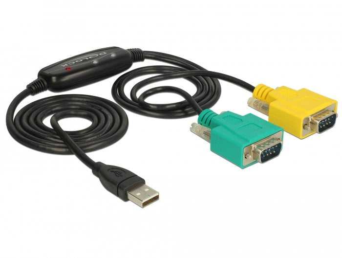 Delock Adaptador Usb 2.0 Seriell 2x 9 Pin St