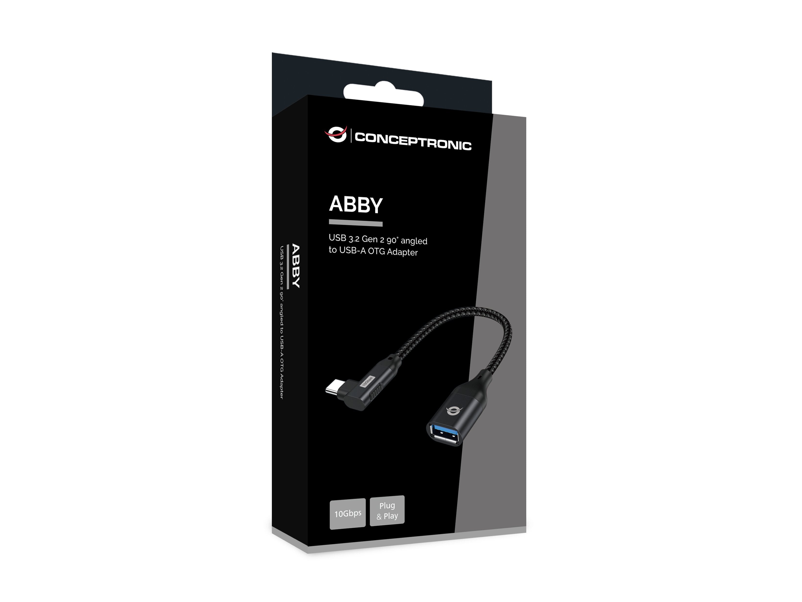 Conceptronic Adaptador Usb-C -> Usb-A 3.0 Otg 90°Gew. Negro