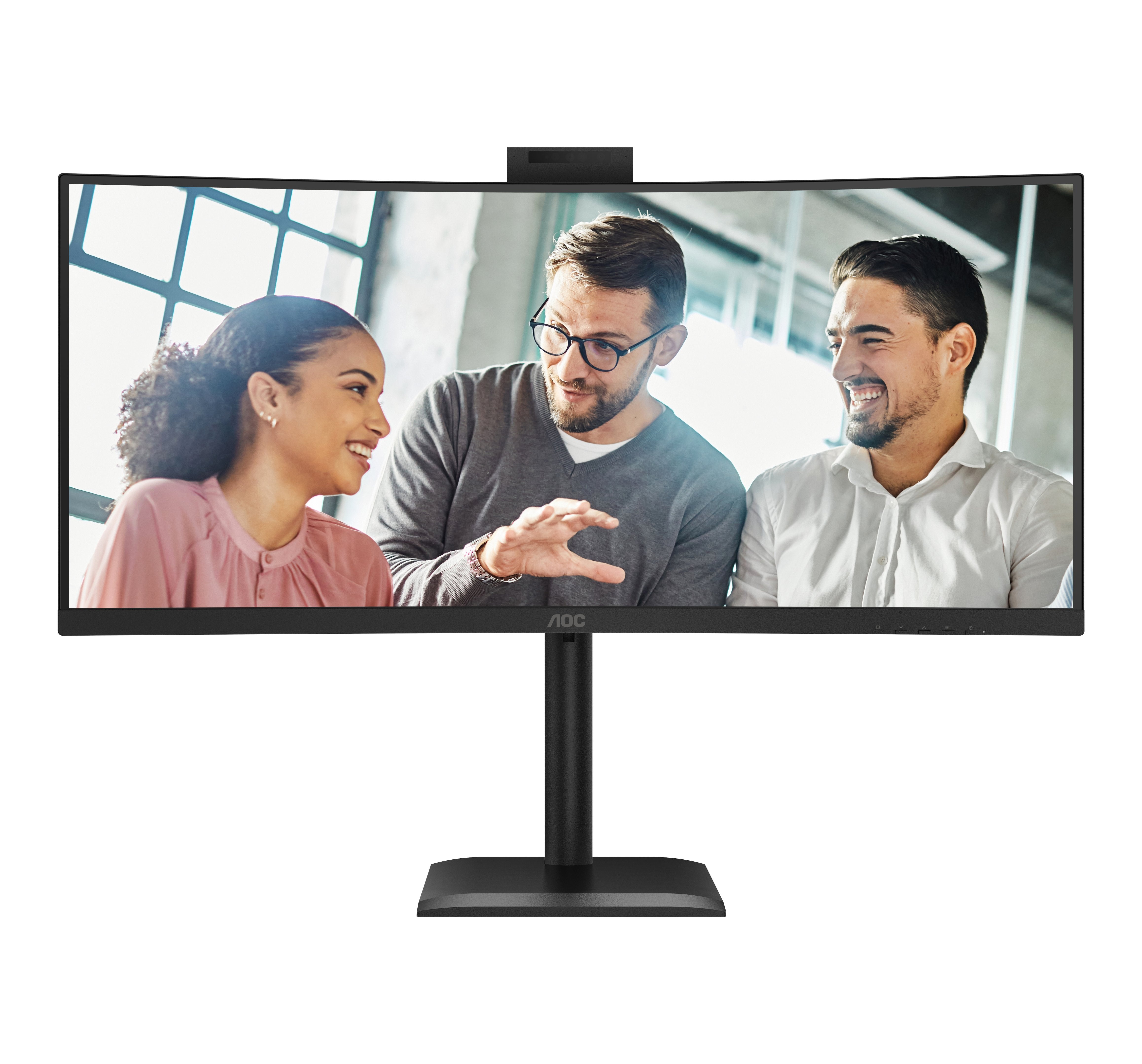 Aoc Cu34e4cv - 34 Zoll Wqhd Curved, (3440x1440, 120 Hz, 2x Hdmi 2.0, Dp 1.4, Dp, Usb-C (90 W Power Delivery), Rj45, Usb Hub) Schwarz
