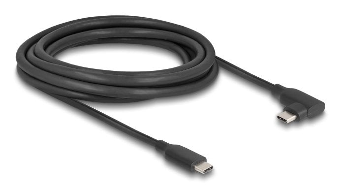 Cable Delock Aktives Usb 10 Gbps Usb Type-C Stecker Zu Stecker Gewinkelt Links   Rechts 3 M 8k Pd 60 W Mit E-Marker