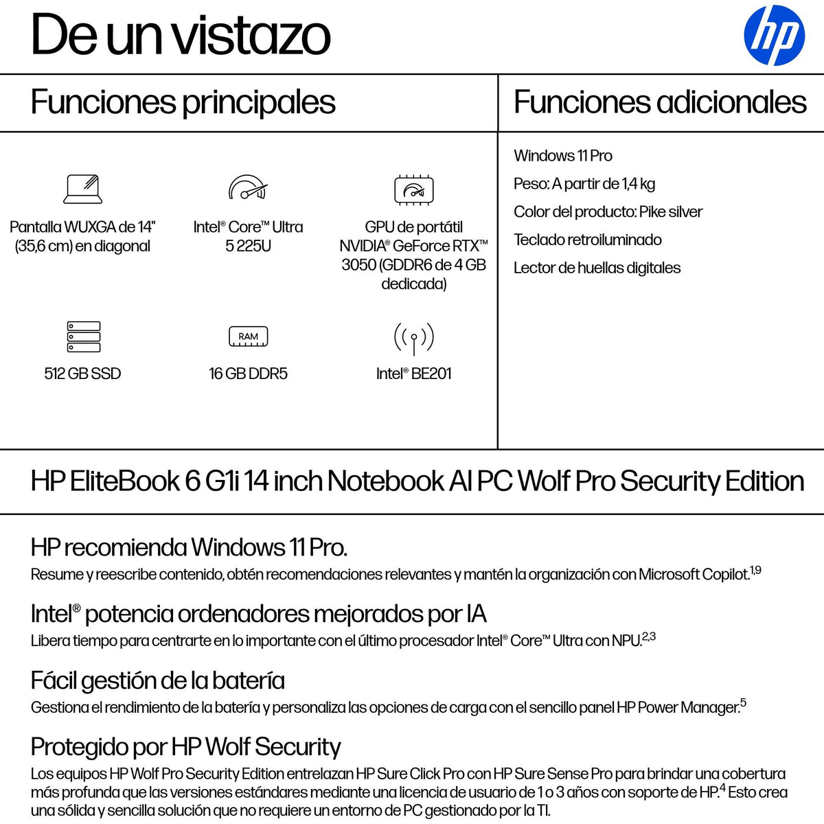 EAN 0199251426292 - HP EliteBook 6 G1i 14 inch Notebook AI PC Wolf Pro Security Edition Intel Core Ultra 5 225U Portátil 35,6 imagen 3