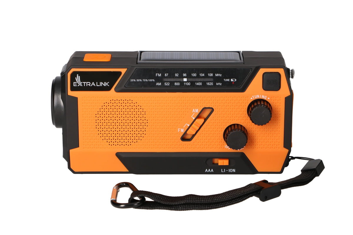 Extralink Radio Awaryjne Solarne Z Korbka Dynamo Powerbank 4000mah Z Latarka Sos Sr-4000