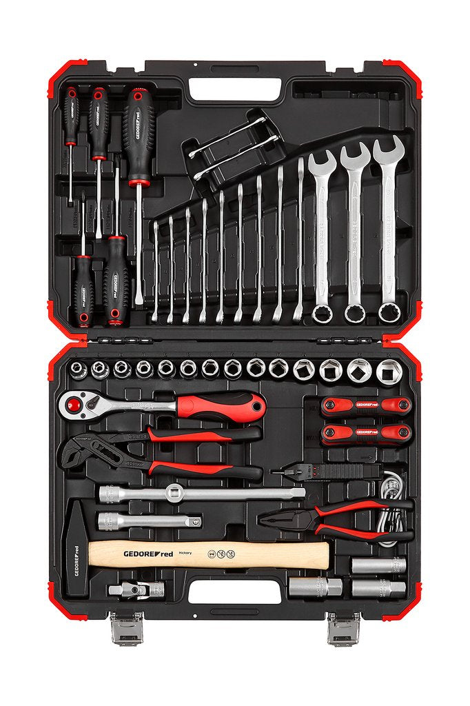 Gedore Juego De Llaves De Tubo Rojo 1/2" Universal Para Automóvil, 61 Piezas, Juego De Herramientas R69003061