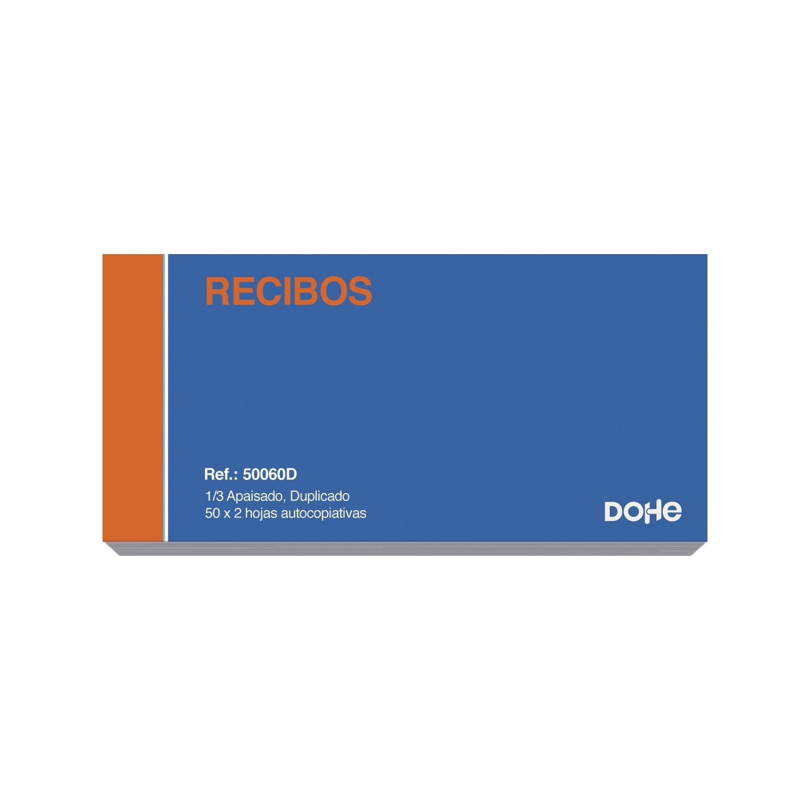 Dohe Talonario De Recibos - Tercio Apaisado - 50x2 Hojas Autocopiativas - Duplicado