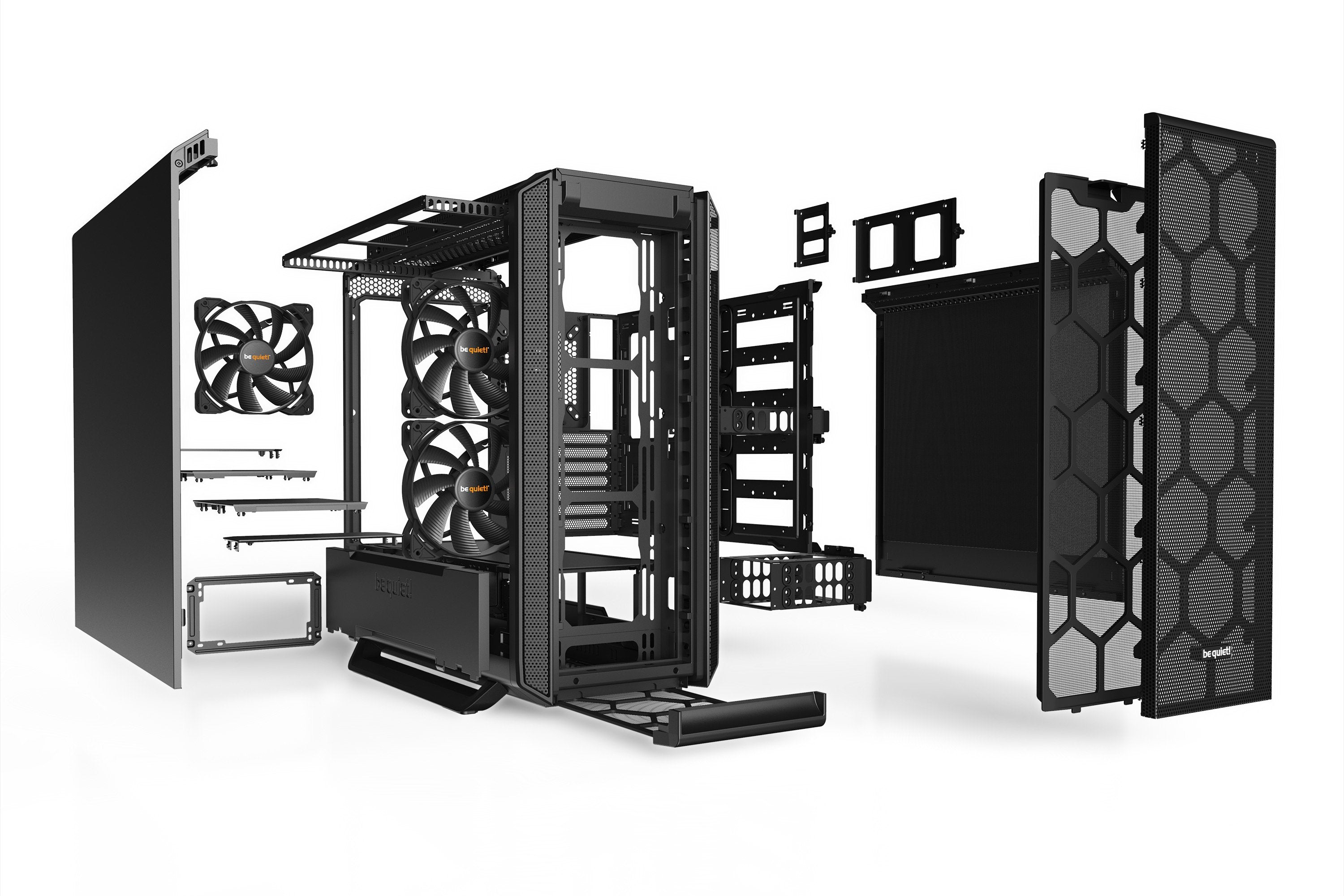 Caja Pc Be Quiet! Silent Base 802 Negra 3 Ventiladores 140mm/Insonorizada Bg039