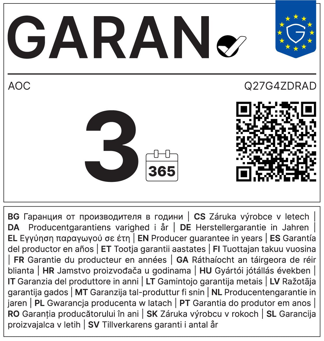 EAN 4038986183130 - AOC G4 Q27G4ZDRAD pantalla para PC 67,3 cm (26.5") 2560 x 1440 Pixeles Quad HD OLED Negro, Rojo imagen 17