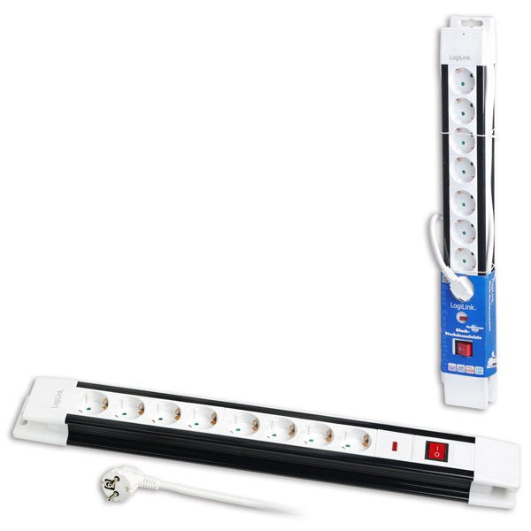 Logilink Lps207 Base Múltiple 3 M 8 Salidas Ac Negro, Blanco