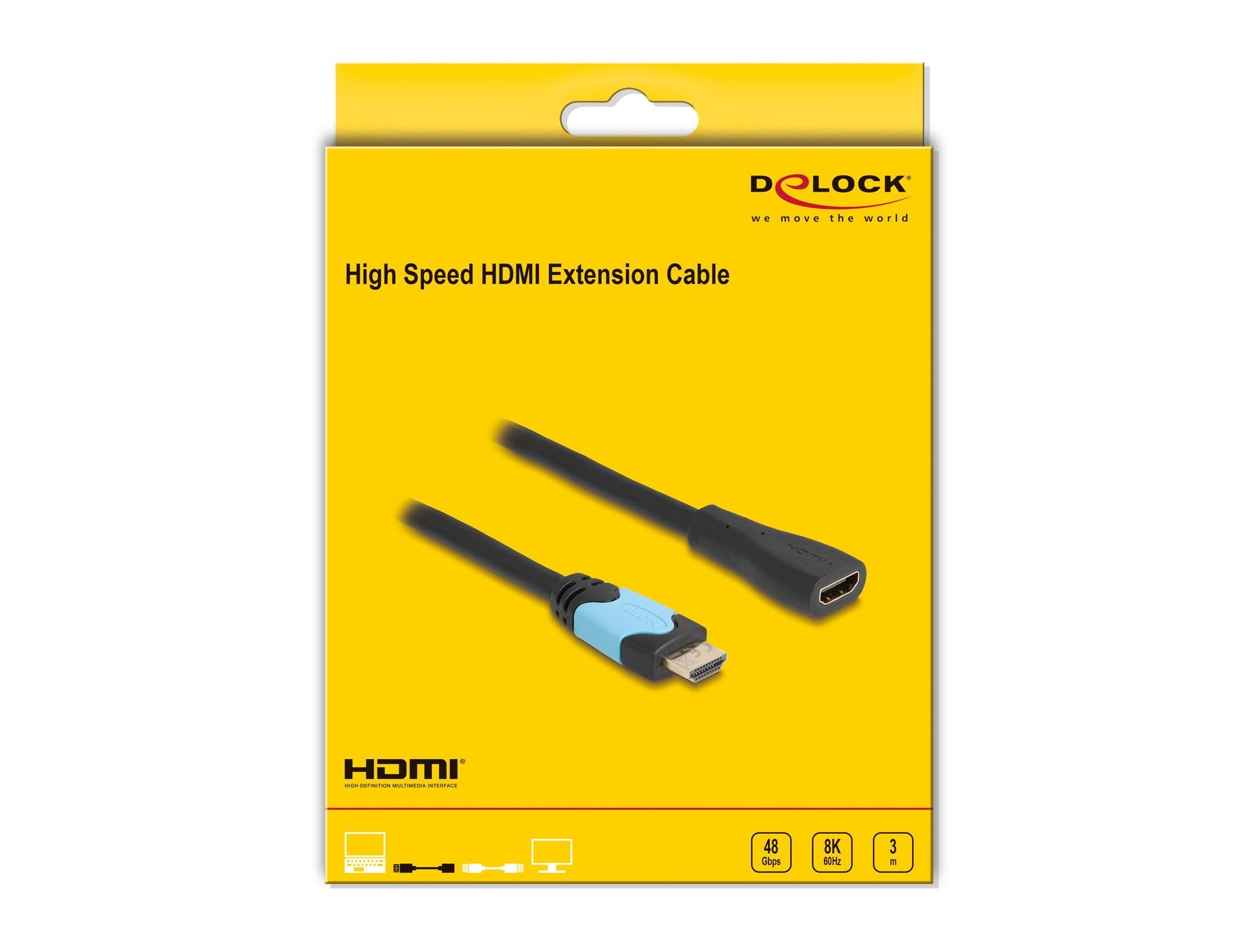 Delock High Speed Hdmi Cable De Extensión 48 Gbps 8k 60 Hz 3 M