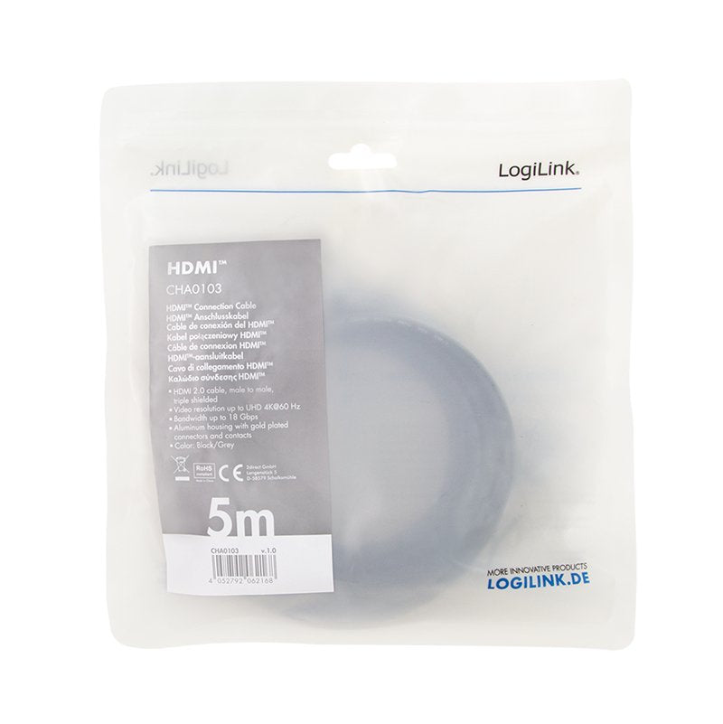 EAN 4052792062168 - LogiLink CHA0103 cable HDMI 5 m HDMI tipo A (Estándar) Negro imagen 3
