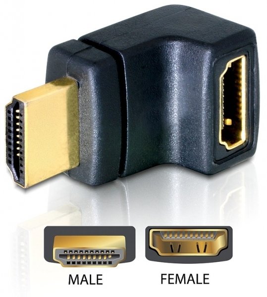 EAN 4043619650729 - DeLOCK HDMI Stecker > HDMI Buchse 90° oben HDMI 1.3 Negro imagen 1