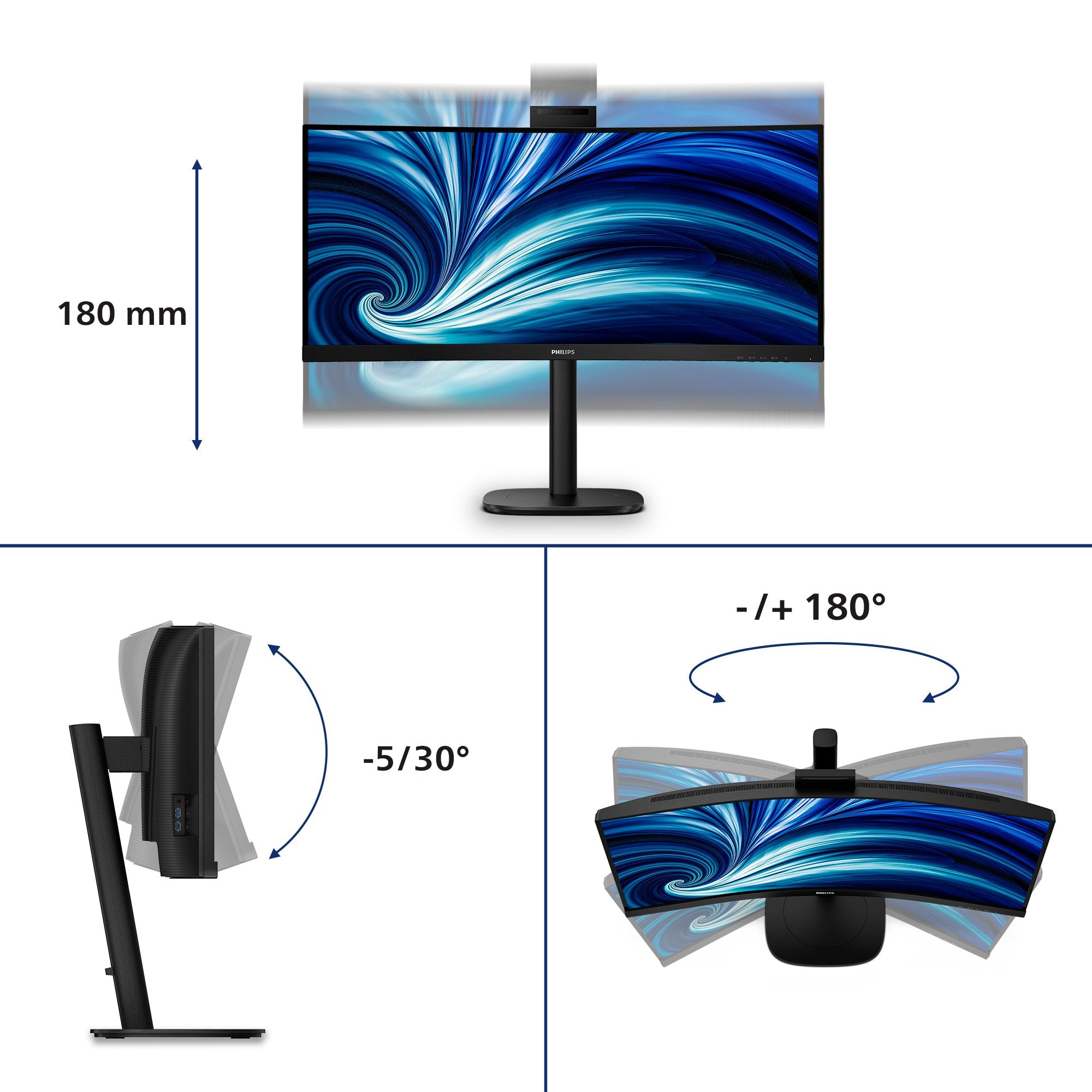 EAN 8721038004441 - Philips 3000 series 34B2U3600CH/00 pantalla para PC 86,4 cm (34") 3440 x 1440 Pixeles Wide Quad HD LCD Ne imagen 5