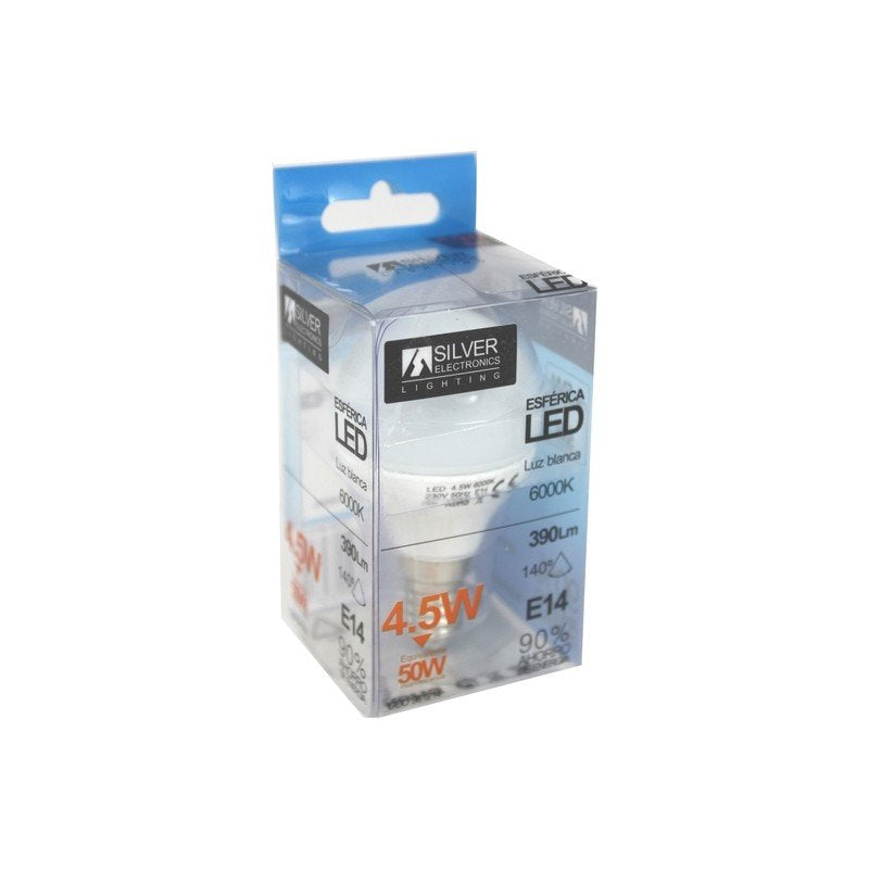 Bombilla Led Decorativa Silver Electronis Esferica 7w=70w -  E14 -  5000k -  620 Lm -  Luz Blanca -  A+
