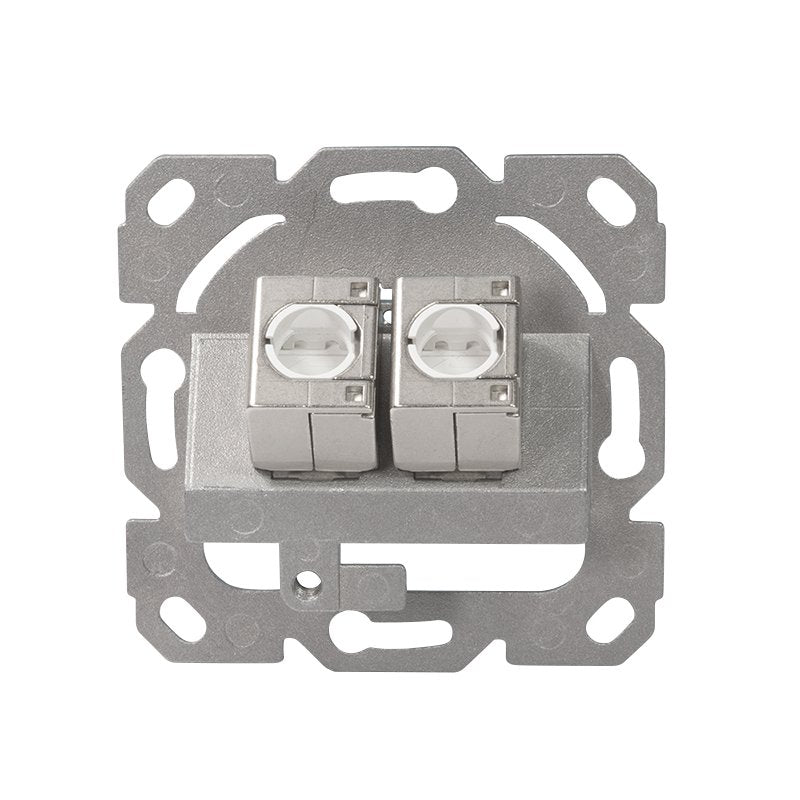 Toma De Red 2 X Rj45 Cat 6a Apantallado, Montaje Empotrado  Blanco
