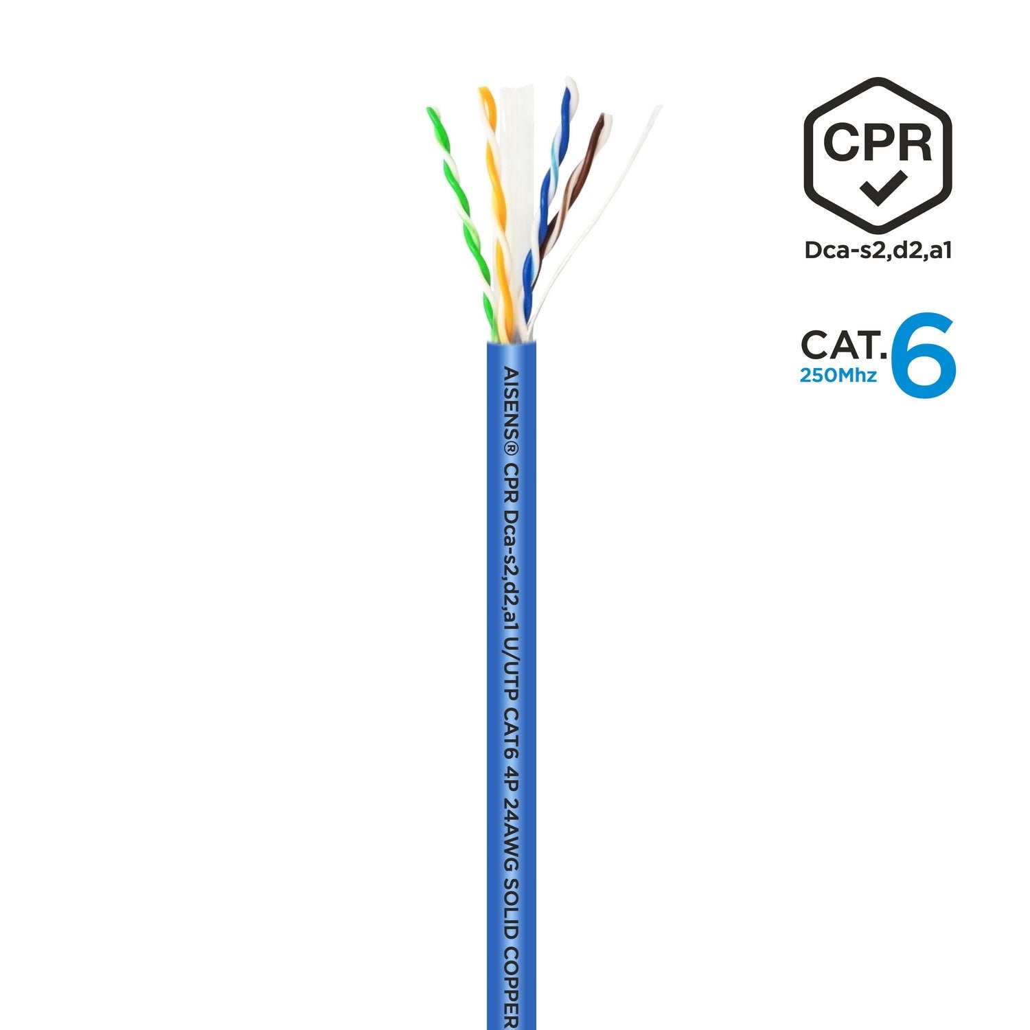 Aisens Bobina Cable Rj45 Lszh Cpr Dca Cat.6 Utp Awg24 - 305m - Cable Azul