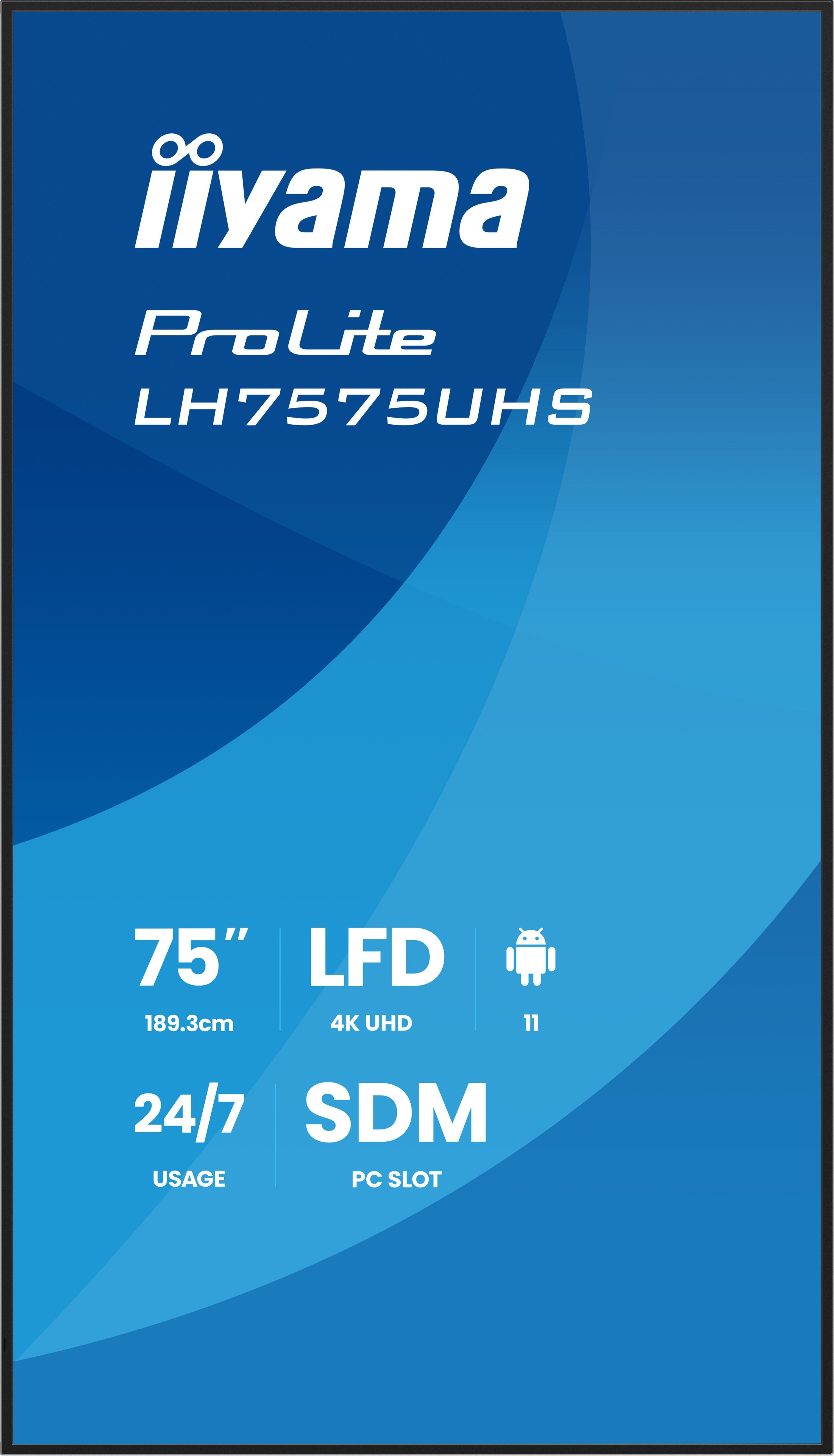 75" 3840x2160, Uhd Ips Panel,  Haze 25%, 500cd/Mý, Landscape