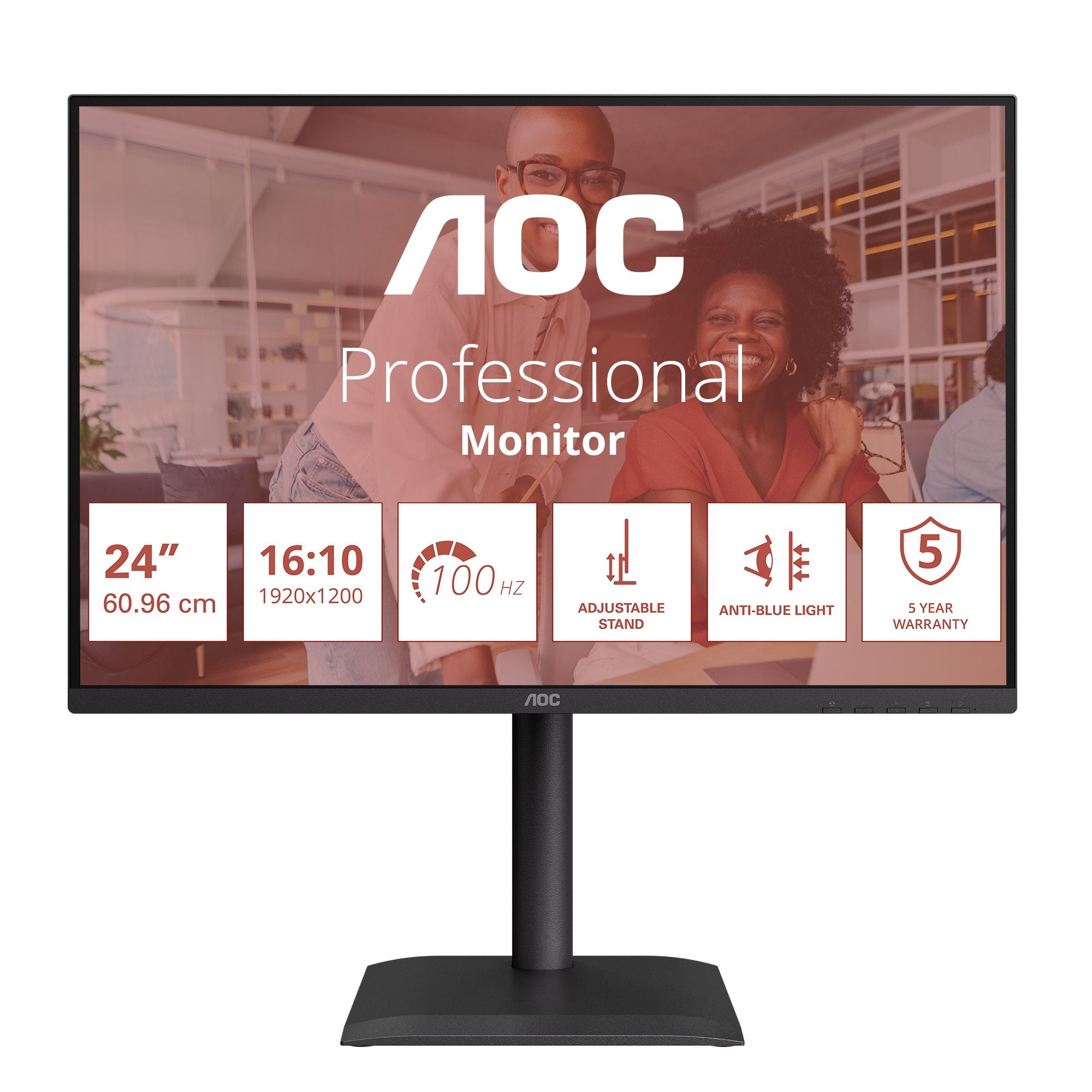 EAN 4038986143158 - AOC E4 X24E4U pantalla para PC 61 cm (24") 1920 x 1200 Pixeles Full HD LED Negro imagen 2