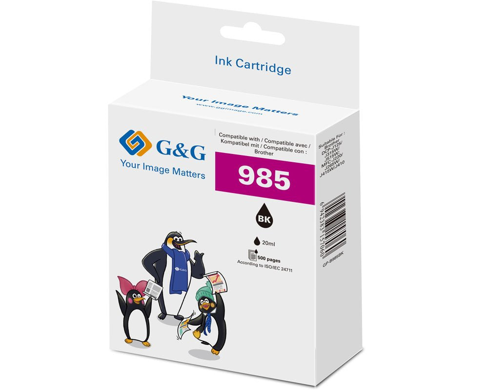 G&G Tintencartucho Compatible Brother Lc-985bk Negro