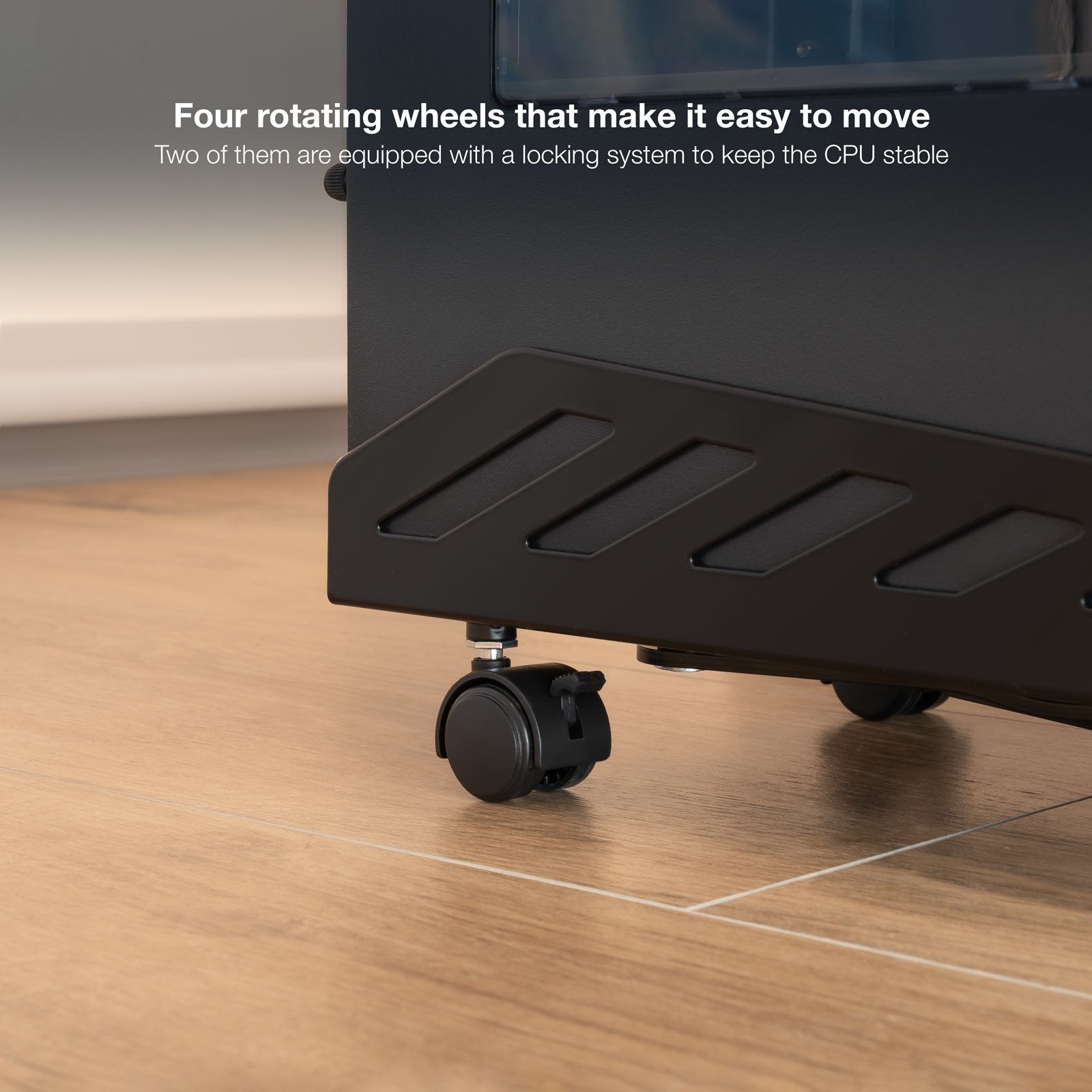 Soporte Para Cpu De Suelo Ruedas Plegable Negro