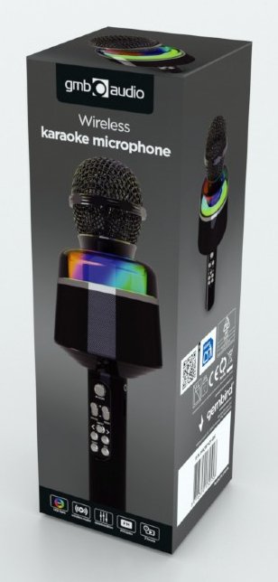 Micrófono De Karaoke Inalámbrico Gembird Micbt-01-Bk, Negro