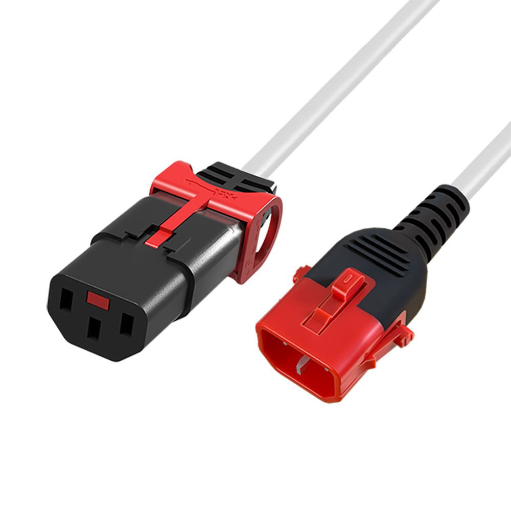 Cable Extension C13 A C14  2,00 M Blanco Iec Lock Dual Locking Pc3609 Act