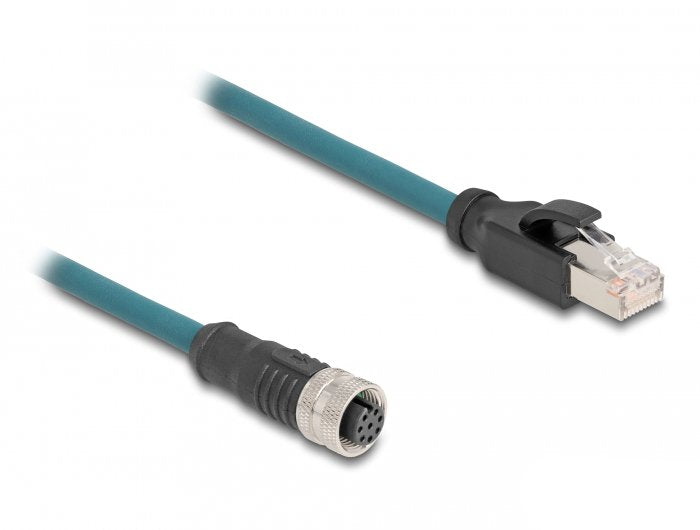 Delock Cable De Red M12 A-Kodiert 8 Pin Hembra A Rj45 Macho 50 Cm