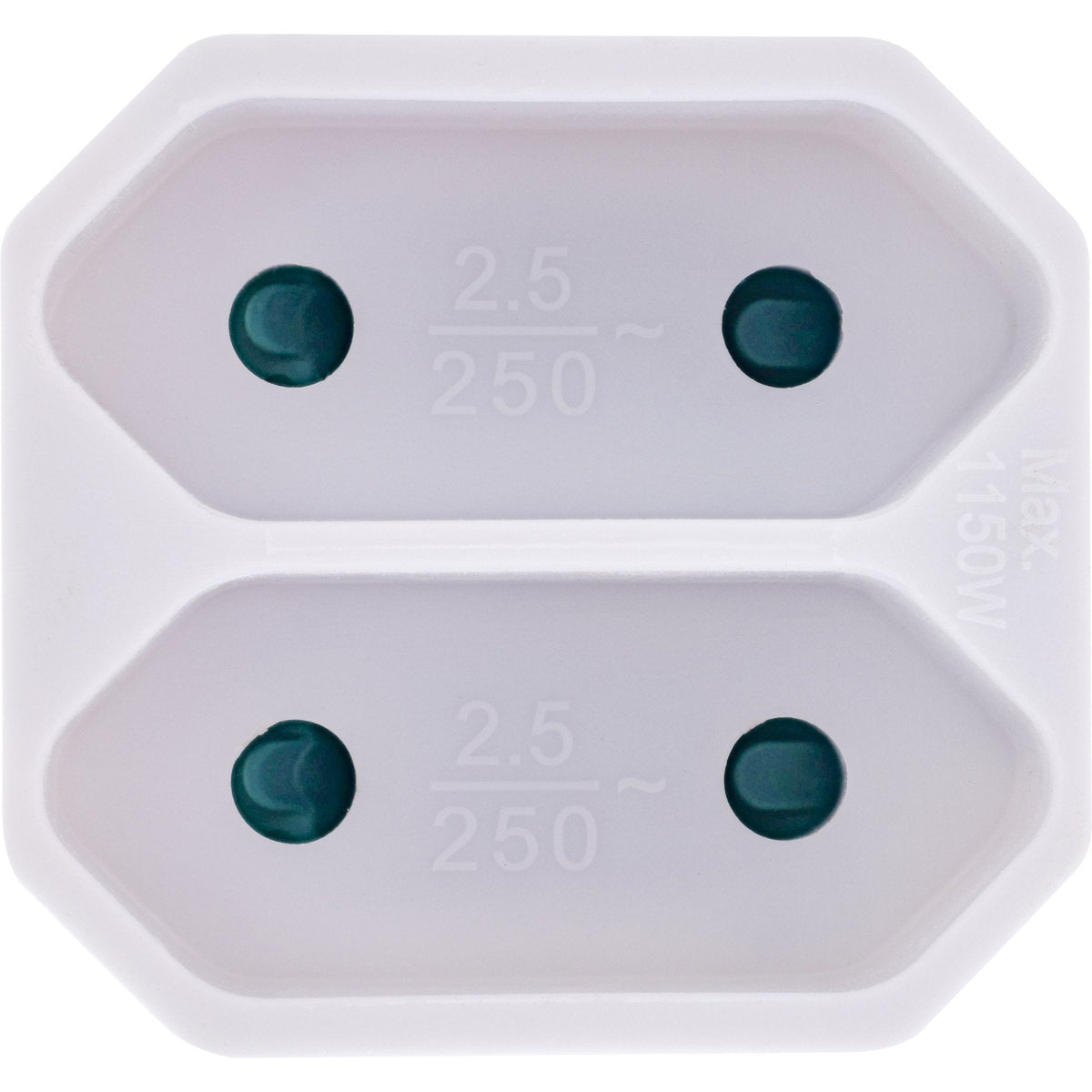 Inline® Power Adapter, Earthing Contact Plug A 2x Euro Socket, White