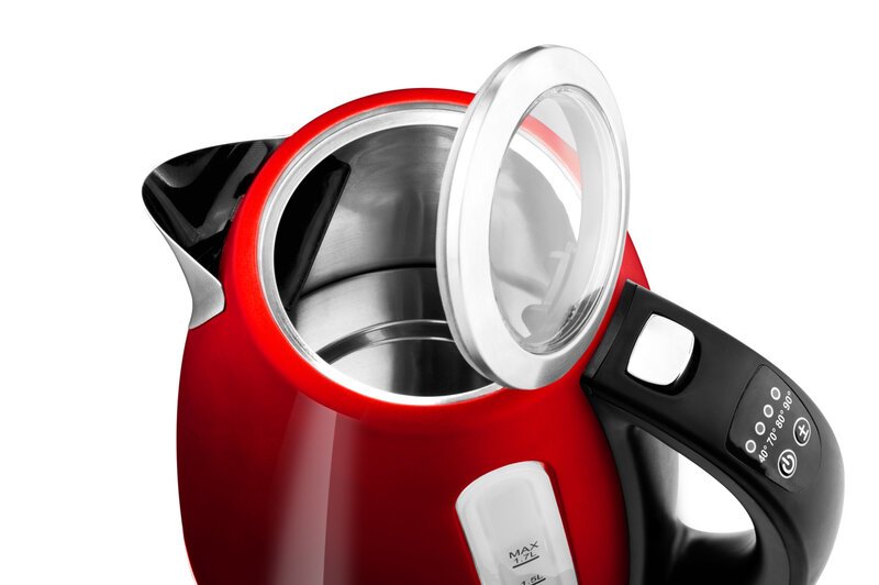 Eta Hervidor De Agua Ela Digi Eta959890010 Elã©Ctrico, 2200 W, 1,7 L, Acero Inoxidable, Base Giratoria 360â°, Rojo