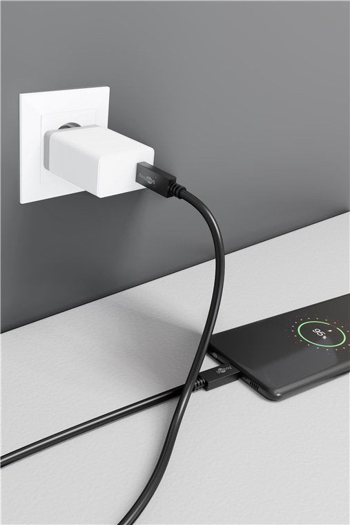 EAN 4040849492525 - Goobay Kabel USB 3.2 C->C S/S 0,5m PD schwarz cable USB USB 3.2 Gen 1 (3.1 Gen 1) USB C Negro imagen 2