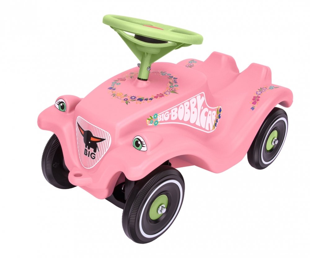 Big Bobby-Car-Classic Flower, Correpasillos Rosa / Verde Claro