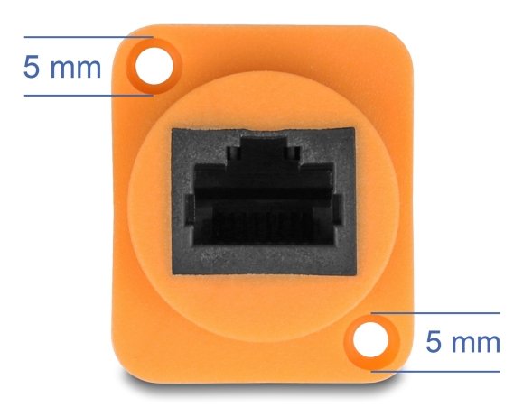 Delock D-Typ Rj45 Cable Stecker Zu Buchse Cat.5e Utp Naranja   Schwarz 30 Cm
