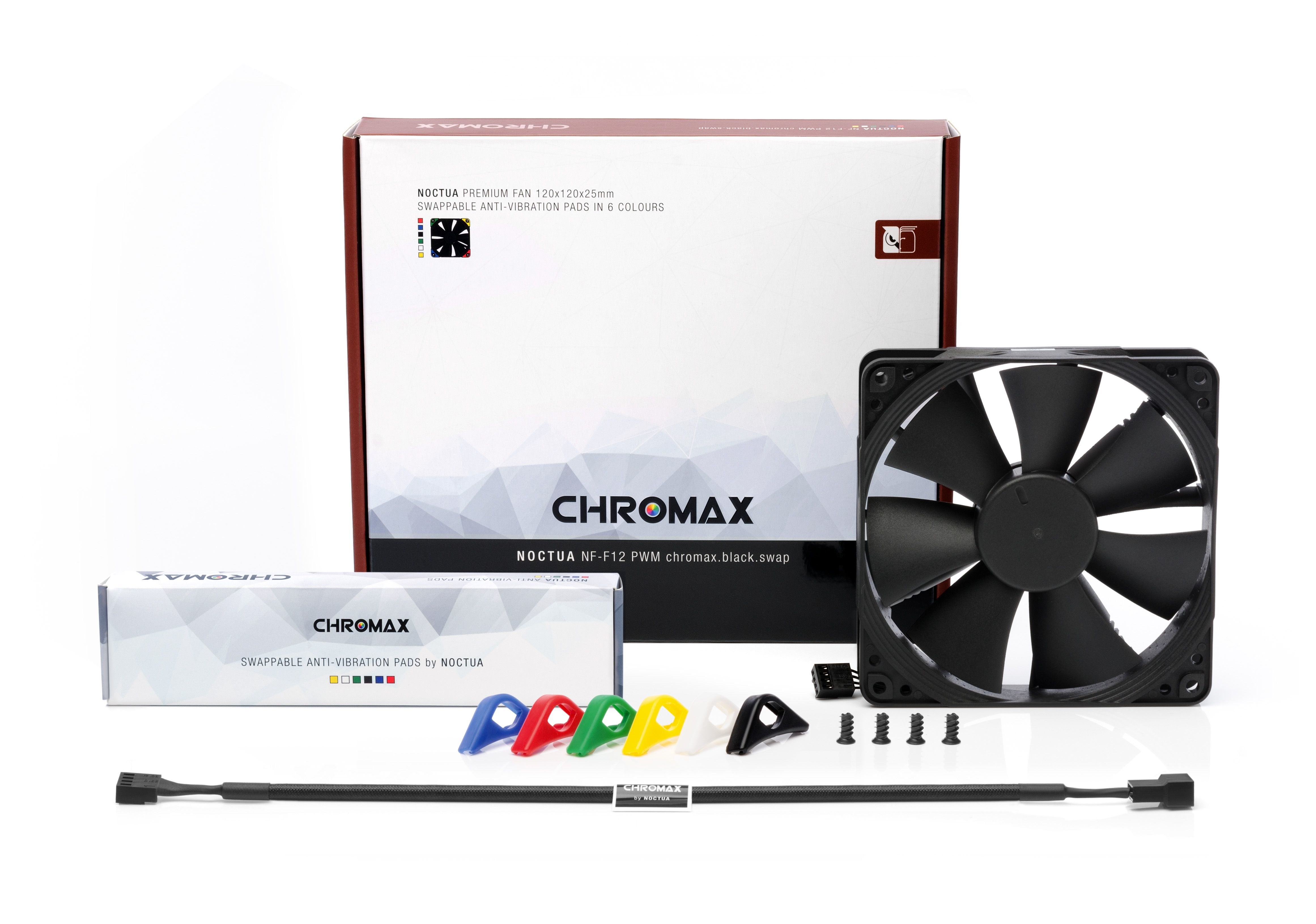 EAN 9010018100402 - Noctua NF-F12 PWM chromax.black.swap Carcasa del ordenador Ventilador 12 cm Negro imagen 3