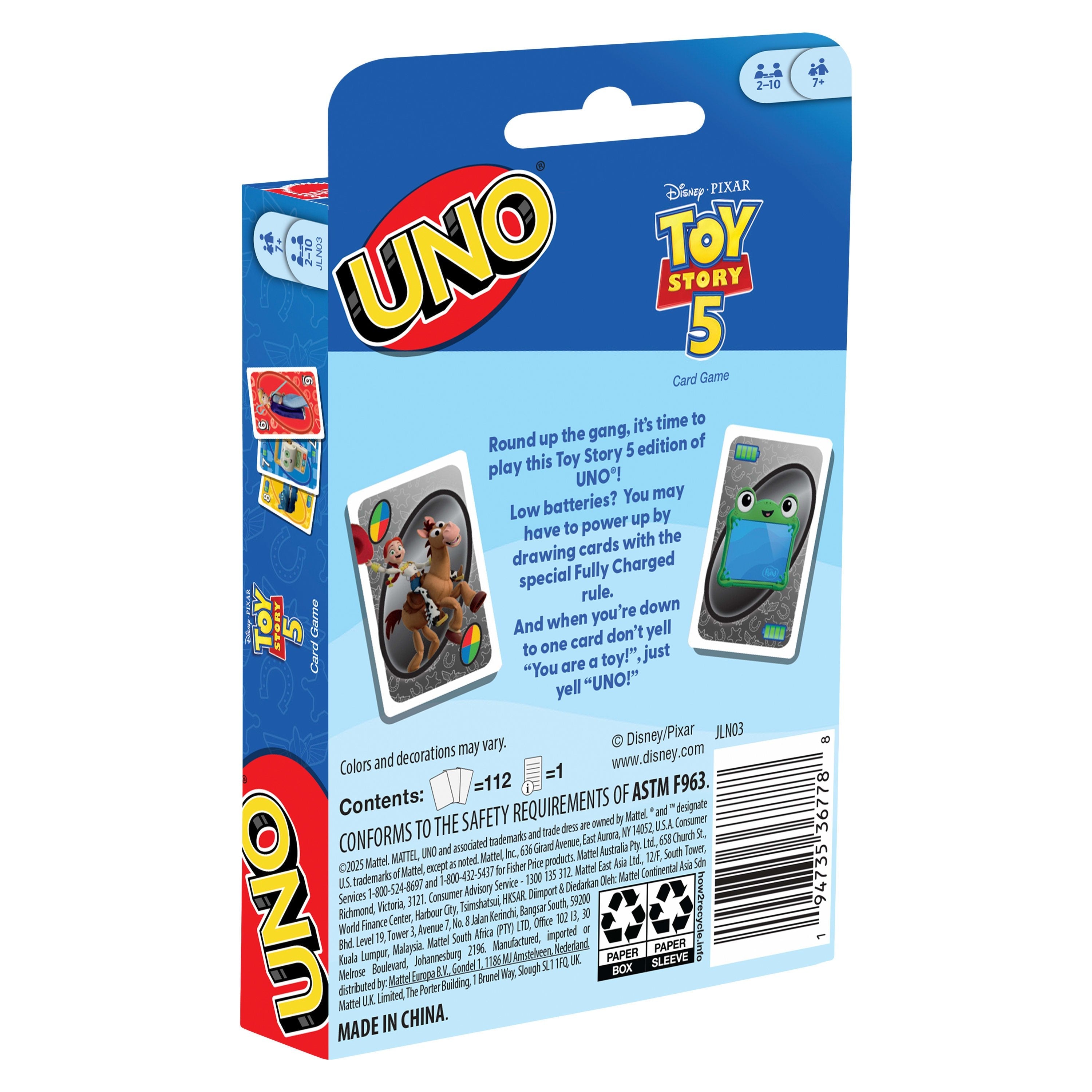 Juego Cartas Uno Toy Story 5 Disney Pixar