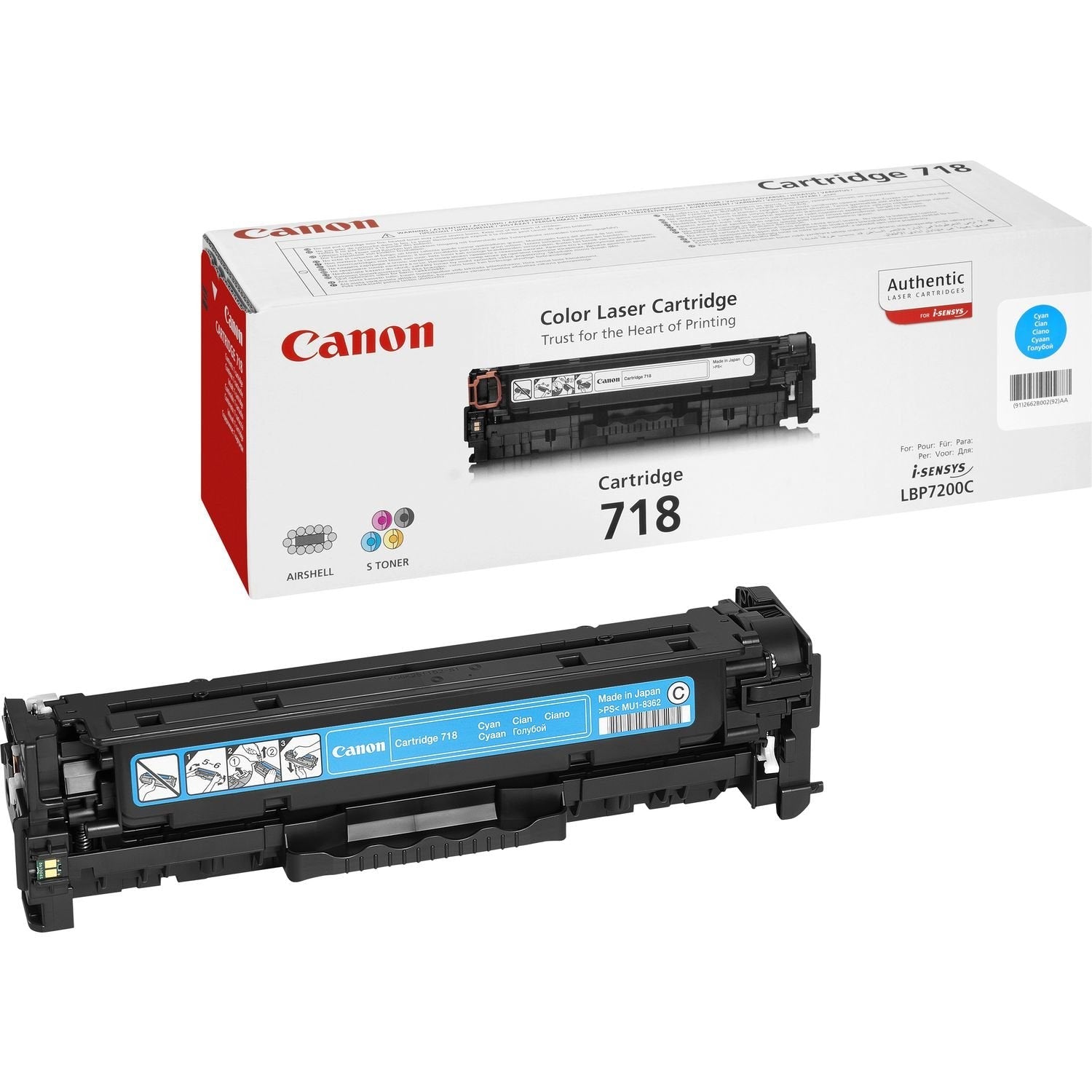 EAN 4960999628608 - Canon CRG-718 C cartucho de tóner 1 pieza(s) Original Cian imagen 1