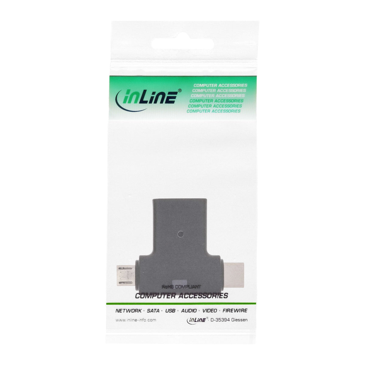Adaptador En T Inline Usb 3.1/2.0 Otg, Tipo C Macho O Micro-Usb A A Hembra
