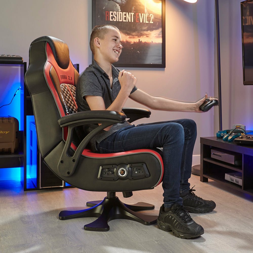 EAN 0094338200140 - X Rocker 2020014 silla para videojuegos Silla gaming Asiento acolchado Negro, Rojo imagen 7